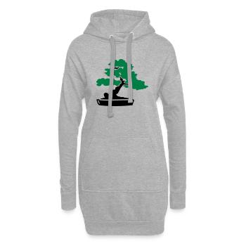 Bonsai Baum - Hoodie-Kleid - Grau meliert - Vorne