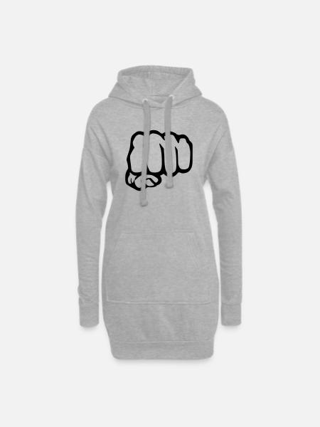 Humor fist - Hoodie Dress - heather grey