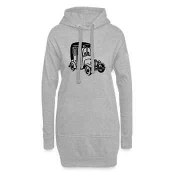 Oldie classique voiture voiture voiture voiture dr - Sweat-shirt à capuche long Femme - gris chiné - Devant