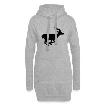 Antilope - Sweat-shirt à capuche long Femme - gris chiné - Devant