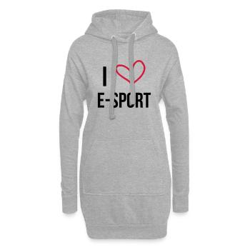 I Love E-Sport ! - Sweat-shirt à capuche long Femme - gris chiné - Devant