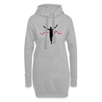 Runner Winner Finisher Marathon Silhouette - Hoodie-Kleid - Grau meliert - Vorne