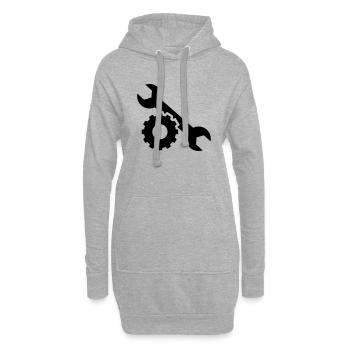 Clé - Sweat-shirt à capuche long Femme - gris chiné - Devant