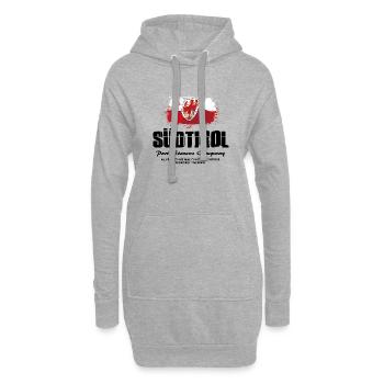 Südtirol Flagge - Hoodie-Kleid - Grau meliert - Vorne
