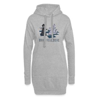 chess_make_your move_11_2016 - Hoodie-Kleid - Grau meliert - Vorne
