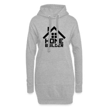 home builder eigenheim haus bauen gebaeude logo de - Hoodie-Kleid - Grau meliert - Vorne