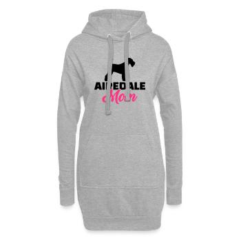 Airedale Terrier - Hoodie-Kleid - Grau meliert - Vorne