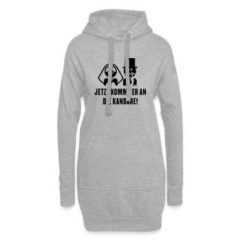 Jetzt Kommt Er An Die Kandare! (Braut JGA Reiten) - Hoodie-Kleid - Grau meliert - Vorne