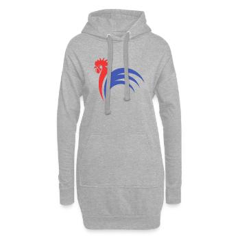 Le coq français - Sweat-shirt à capuche long Femme - gris chiné - Devant
