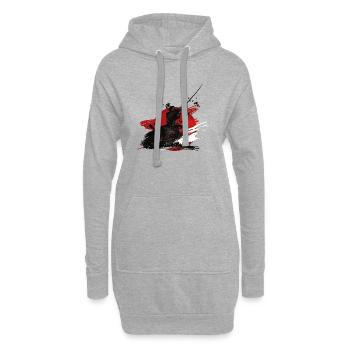Samurai Kämpfer Japan Style - Hoodie-Kleid - Grau meliert - Vorne