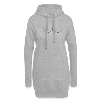 Molécule de sérine - Formule structurale colorée - Sweat-shirt à capuche long Femme - gris chiné - Devant
