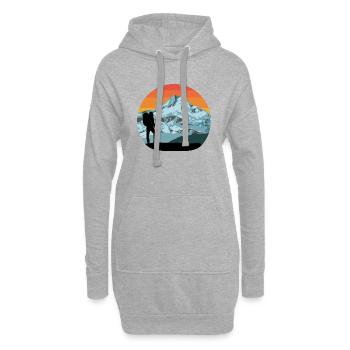 Randonneurs - montagnes - montagnes - randonneurs - vintage - Sweat-shirt à capuche long Femme - gris chiné - Devant