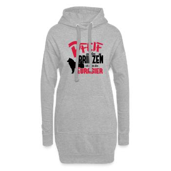 Ich nehm den Eurasier - Hoodie-Kleid - Grau meliert - Vorne