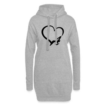 Herz Buchstabe A - Hoodie-Kleid - Grau meliert - Vorne