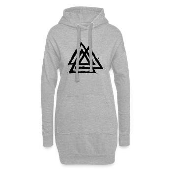 Valkunut « nœud des occis » Viking - Sweat-shirt à capuche long Femme - gris chiné - Devant