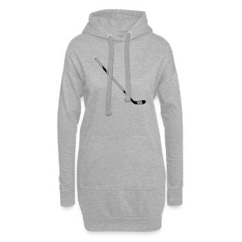 Bâtons de hockey sur glace - Sweat-shirt à capuche long Femme - gris chiné - Devant
