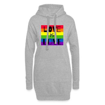 LOVE IS LOVE - Hoodie-Kleid - Grau meliert - Vorne