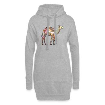 Chameau - Sweat-shirt à capuche long Femme - gris chiné - Devant