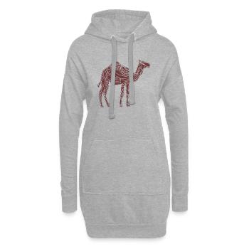 Chameau - Sweat-shirt à capuche long Femme - gris chiné - Devant