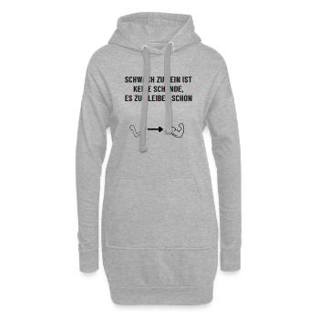 Schwach zu sein ist keine Schande - Hoodie-Kleid - Grau meliert - Vorne