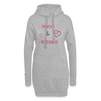 I love clothes / Hugs&Kisses - Hoodie-Kleid - Grau meliert - Vorne