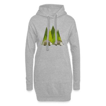 Igel - Hoodie-Kleid - Grau meliert - Vorne