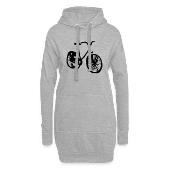 Fahrrad Gekritzel Fahrräder Radfahren Vektor 4 - Hoodie-Kleid - Grau meliert - Vorne