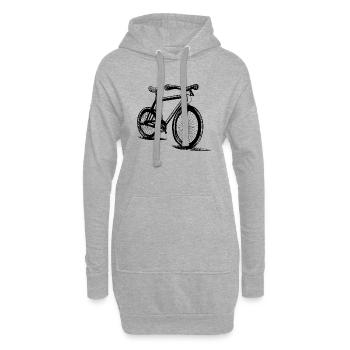 Fahrrad Gekritzel Fahrräder Radfahren Silhouette 2 - Hoodie-Kleid - Grau meliert - Vorne