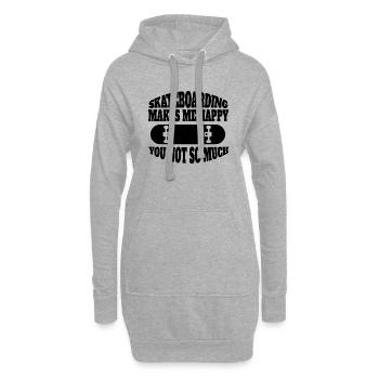 Skateboard Skating Skateboarding Longboard Skater - Hoodie Dress - heather grey - Front