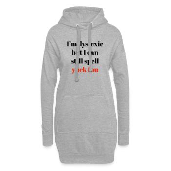 Je suis dyslexique mais je peux toujours épeler beurk pour - Sweat-shirt à capuche long Femme - gris chiné - Devant
