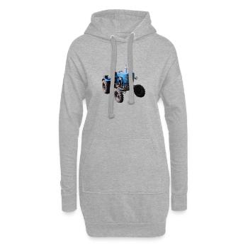 Tracteur rétro photoréaliste Big Blue - Sweat-shirt à capuche long Femme - gris chiné - Devant