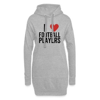 J’aime les joueurs de football - Sweat-shirt à capuche long Femme - gris chiné - Devant