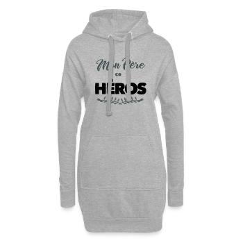 mon père ce heros cadeau - Sweat-shirt à capuche long Femme - gris chiné - Devant