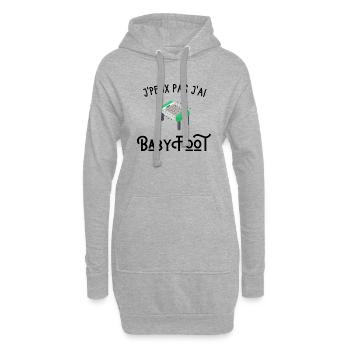 je peux pas j'ai baby foot - Sweat-shirt à capuche long Femme - gris chiné - Devant