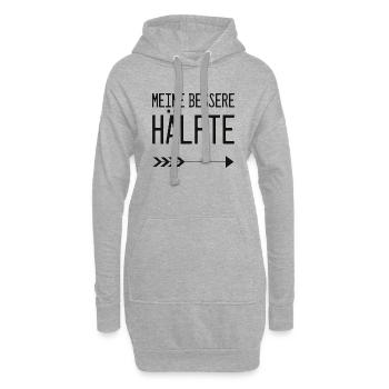 Valentinstag Partnershirt: meine bessere Hälfte - Hoodie-Kleid - Grau meliert - Vorne