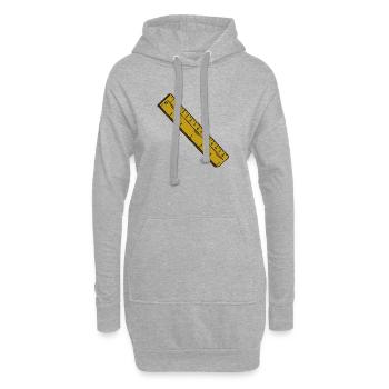 Lineal aus der Grundschule. - Hoodie-Kleid - Grau meliert - Vorne