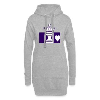 Der Checker - Hoodie-Kleid - Grau meliert - Vorne