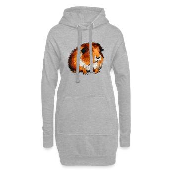 Cobayes en optique pixel 8 bits - Sweat-shirt à capuche long Femme - gris chiné - Devant