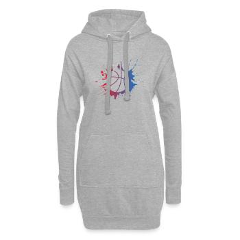 basket graphique - cadeau joueur de basket - Sweat-shirt à capuche long Femme - gris chiné - Devant