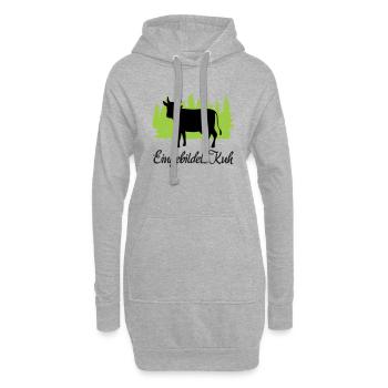 "Eingebildete Kuh: Stolze Grazie" - Hoodie-Kleid - Grau meliert - Vorne