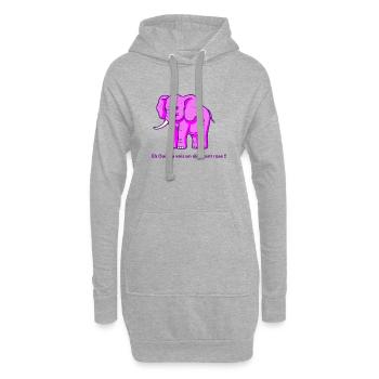 elephant rose - Sweat-shirt à capuche long Femme - gris chiné - Devant