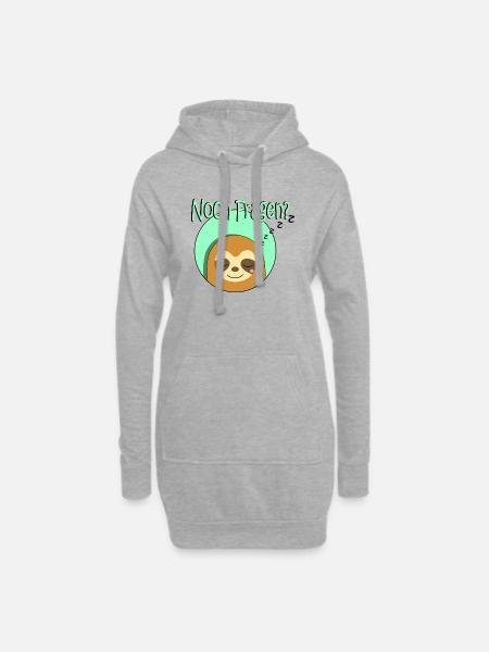 Noch Fragen? Faultier schläft...zzzZZZZ - Hoodie-Kleid - Grau meliert