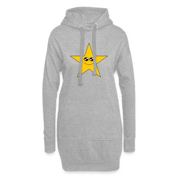 Kawaii Stern - Hoodie-Kleid - Grau meliert - Vorne