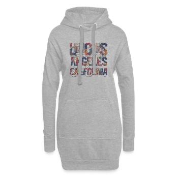 La usa plage été océan vagues de la mer californie - Sweat-shirt à capuche long Femme - gris chiné - Devant