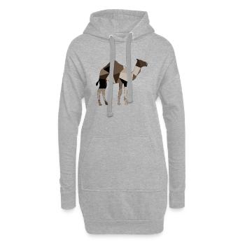 Chameau - Sweat-shirt à capuche long Femme - gris chiné - Devant