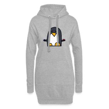 rote Pille oder blaue Pille? Pinguin aus der Matri - Hoodie-Kleid - Grau meliert - Vorne