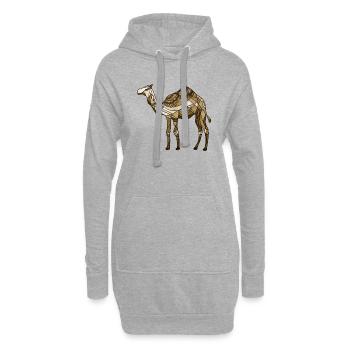 Chameau - Sweat-shirt à capuche long Femme - gris chiné - Devant