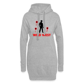 Cowboy Far West - Sweat-shirt à capuche long Femme - gris chiné - Devant