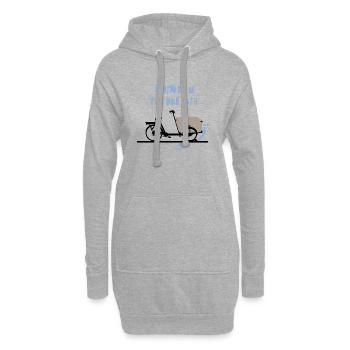 Cauchemar du vélo cargo, vélo cargo, vélo électrique - Sweat-shirt à capuche long Femme - gris chiné - Devant