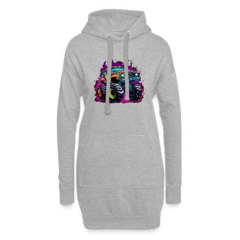 Monstertruck Graffiti Style Monster Truck Design - Hoodie-Kleid - Grau meliert - Vorne